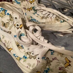 Vans White Floral High-Tops